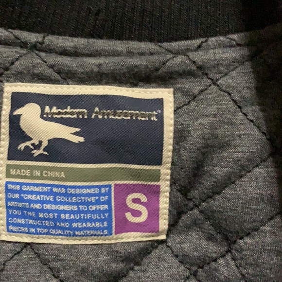 Modern Amusement Wool Snap Up Radecliff Varsity Women’s Jacket Black Sz S - Picture 3 of 8